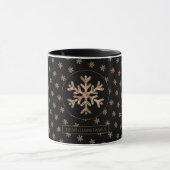 Mug Snowflakes Motif Noir et Or Noël (Centre)