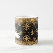 Mug Snowflakes personnalisé Parties scintillant d'or c (Centre)