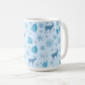 Mug Snowflakes, Reindeer & Elegant Holiday Design (Devant droit)