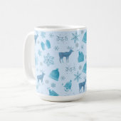 Mug Snowflakes, Reindeer & Elegant Holiday Design (Devant gauche)