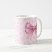 Mug Snowflakes rose et Bow (Devant droit)