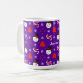 Mug Snowflakes Snowman Sucres de canne Ajouter Un Nom  (Devant gauche)
