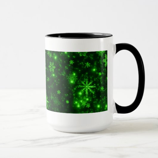 Mug Snowflakes with Green Background (Droite)