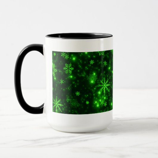 Mug Snowflakes with Green Background (Gauche)