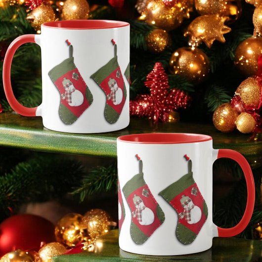 Mug Snowman Accroche Les Bas De Noël Tout Autour