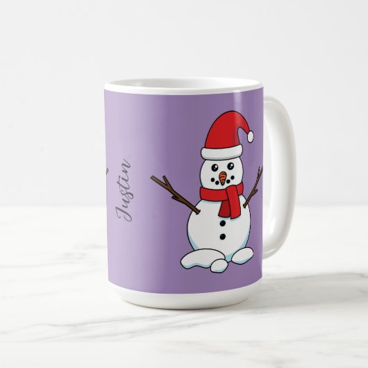 Mug Snowman avec Bonnet rouge et Écharpe (Devant droit)