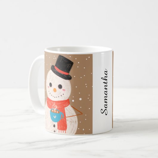 Mug Snowman Avec Chocolat Chaud (Devant gauche)
