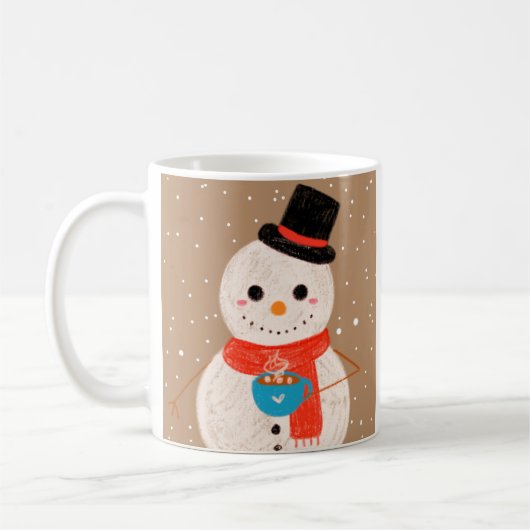 Mug Snowman Avec Chocolat Chaud (Gauche)