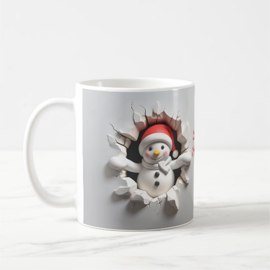 Mug Snowman avec Santa Hat 3D Breakout (Gauche)