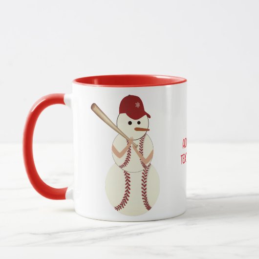 Mug Snowman, Baseball de Noël, Baseball de Fête (Gauche)