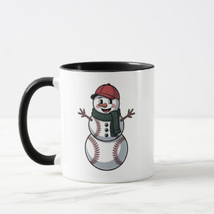 Mug Snowman Baseball Noël Père Noël Baseball Sport