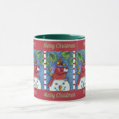 MUG SNOWMAN BODYGUARD, CHRISTMAS CARDINAL REDBIRD (Centre)