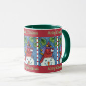 MUG SNOWMAN BODYGUARD, CHRISTMAS CARDINAL REDBIRD (Devant droit)