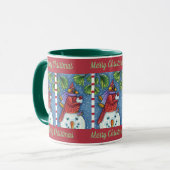 MUG SNOWMAN BODYGUARD, CHRISTMAS CARDINAL REDBIRD (Devant gauche)