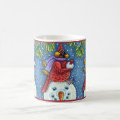 MUG SNOWMAN BODYGUARD, CHRISTMAS CARDINAL REDBIRD (Centre)