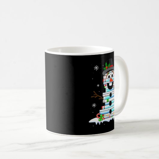 Mug Snowman Book Stack Librarian Book Lover Christmas  (Devant droit)