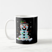 Mug Snowman Book Stack Librarian Book Lover Christmas  (Gauche)