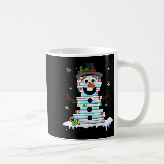 Mug Snowman Book Stack Librarian Book Lover Christmas  (Droite)