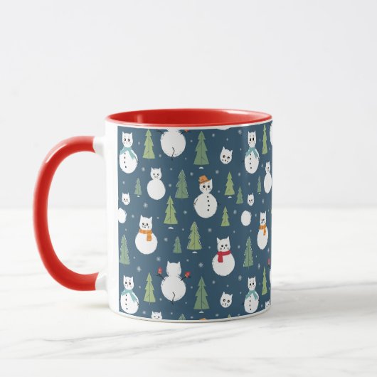Mug Snowman Cats Motif de vacances (Gauche)