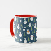 Mug Snowman Cats Motif de vacances (Devant gauche)