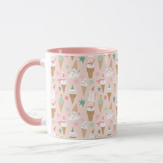 Mug Snowman Crème glacée cônes Noël Motif (Gauche)