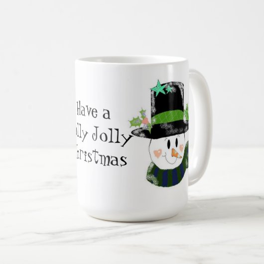 Mug Snowman dans un grand Casquette noir (Devant droit)