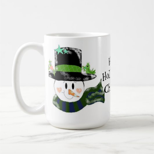 Mug Snowman dans un grand Casquette noir (Gauche)