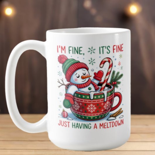 Mug Snowman de Noël J'ai trouvé du cacao de fonte