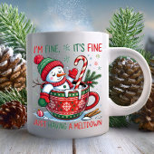 Mug Snowman de Noël J'ai trouvé du cacao de fonte
