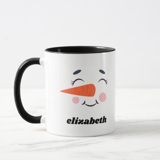 Mug Snowman de Noël personnalisé (Gauche)