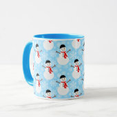 Mug Snowman d'hiver Cute Bleu Noël vacances (Devant gauche)