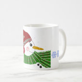 Mug Snowman en Casquette rouge et écaille verte (Devant droit)
