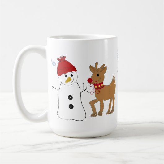 Mug Snowman et un renne (Gauche)