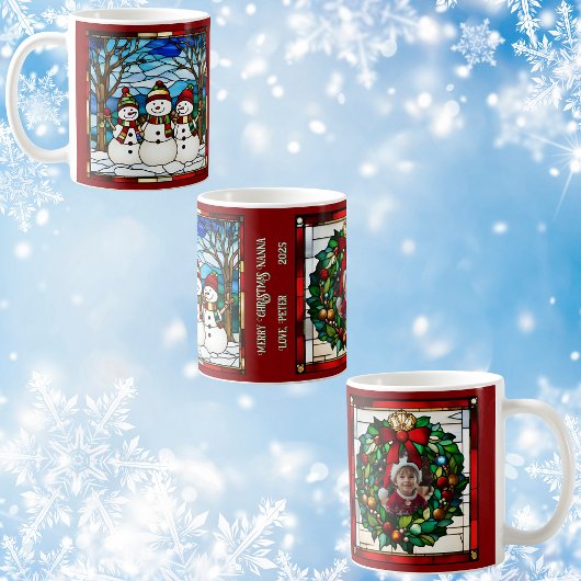 Mug Snowman Famille Faux Verre de retenue