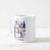 Mug Snowman Joyeux Noël Couleurs d'eau de Noël (Devant gauche)