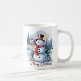 Mug Snowman Joyeux Noël Couleurs d'eau de Noël
