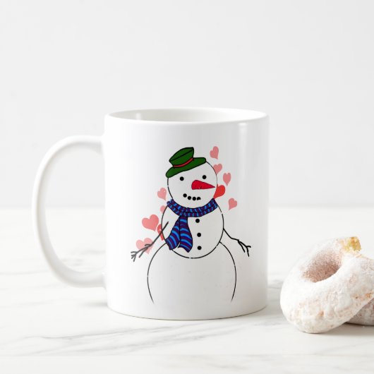 Mug Snowman Little Boy In Love (Avec donut)
