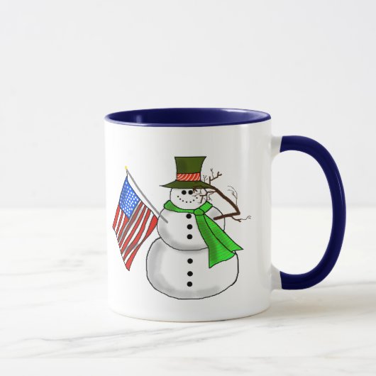 Mug Snowman Patriotique - Customisez-Le. (Droite)
