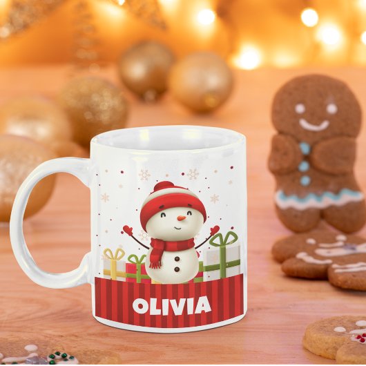 Mug Snowman personnalisé mignon et Noël coloré