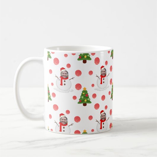 Mug Snowman Photo face Funny Noël (Gauche)
