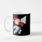 Mug Snowman Playing Basketball Merry Christmas Pajamas (Gauche)