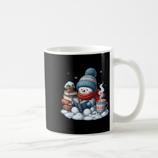 Mug Snowman Reading Books Lovers Librarian Bookworm Ch (Droite)