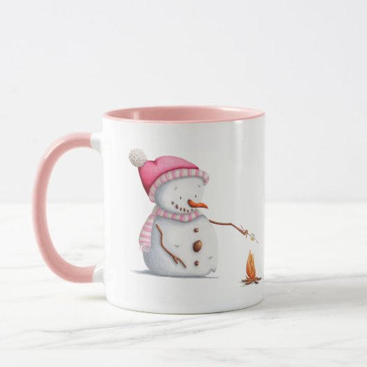 Mug Snowman rose mou (Gauche)