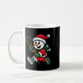 Mug Snowman Santa Hat Playing Lacrosse Christmas Playe (Gauche)