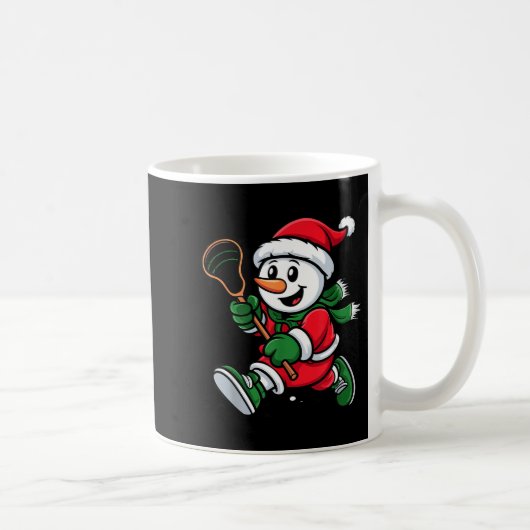 Mug Snowman Santa Hat Playing Lacrosse Christmas Playe (Droite)