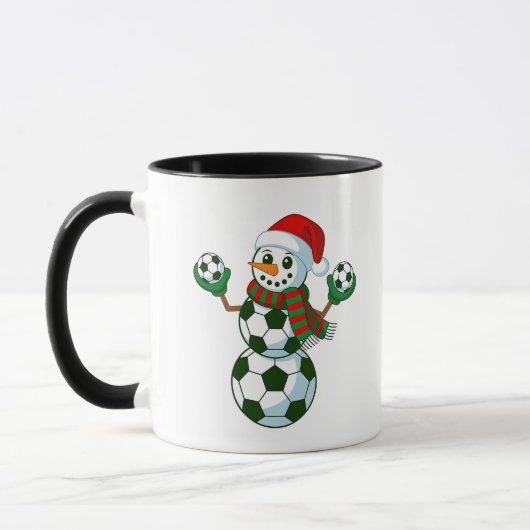 Mug Snowman Soccer Noël Amateurs de sport (Gauche)