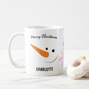 Mug Snowman Souriant Avec Long Nez, Joyeux Noël