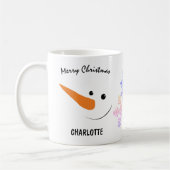 Mug Snowman Souriant Avec Long Nez, Joyeux Noël (Gauche)