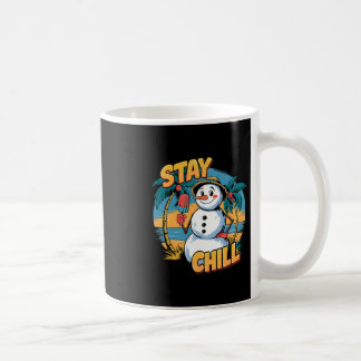 Mug Snowman Stay Chill Retro Sunny Beach Funny Joyeux