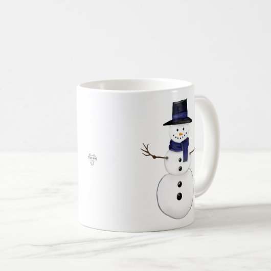 Mug Snowman with Blue Scarf and Matching Hat (Devant droit)